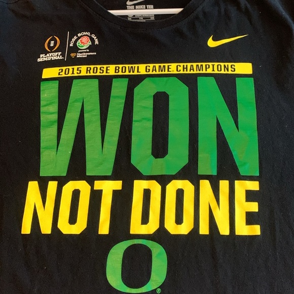 Nike Oregon Ducks Rose Bowl Champions Football 2015 T-Shirt Men’s XXL Black 2XL - Picture 2 of 6